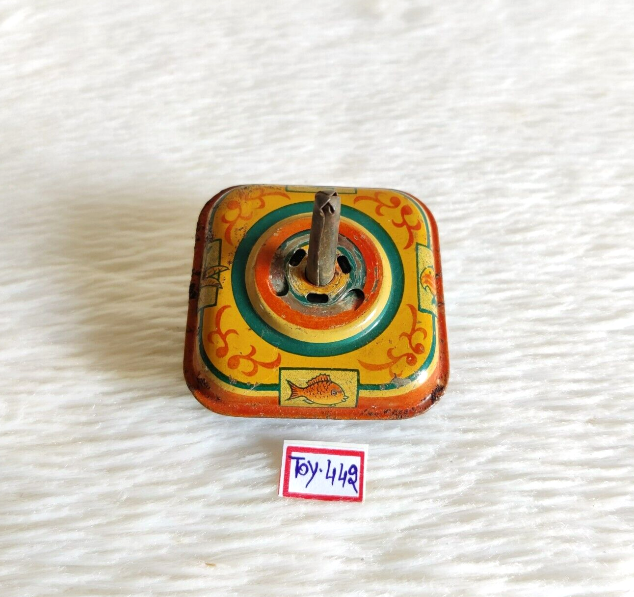 1940s Vintage Humming Big Spinning Top Tin Toy England Old