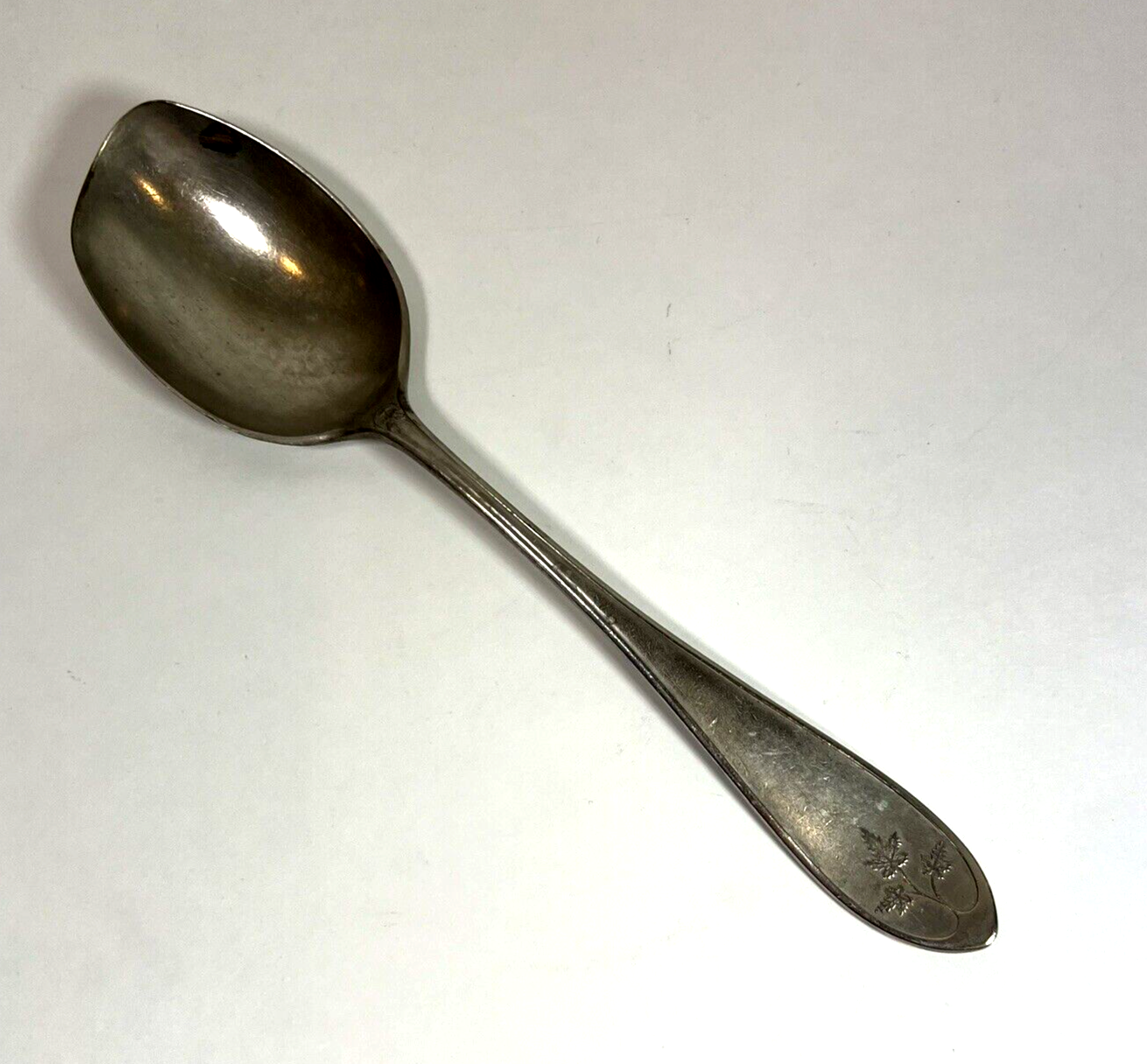 Antique Nevada Silver Serving Spoon Irregular Bowl Diamond Mark