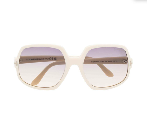 Pre-owned Tom Ford Delphine Ft0992 - 25z Ivory Sunglasses In Purple
