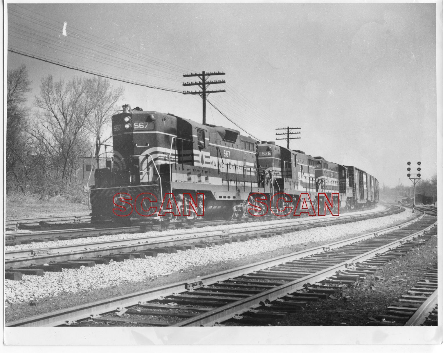 2BB576 RP 1970s? MAINE CENTRAL RAILROAD LOCO #567 575 574 | eBay