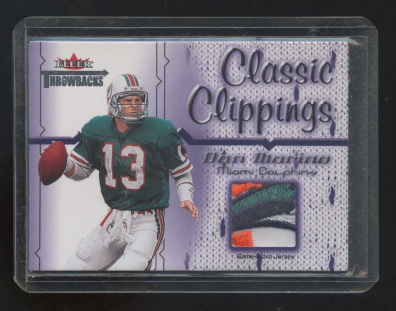 2002 Fleer Dan Marino Classic Clippings Game Worn Jersey *sick* Dolphins Patch