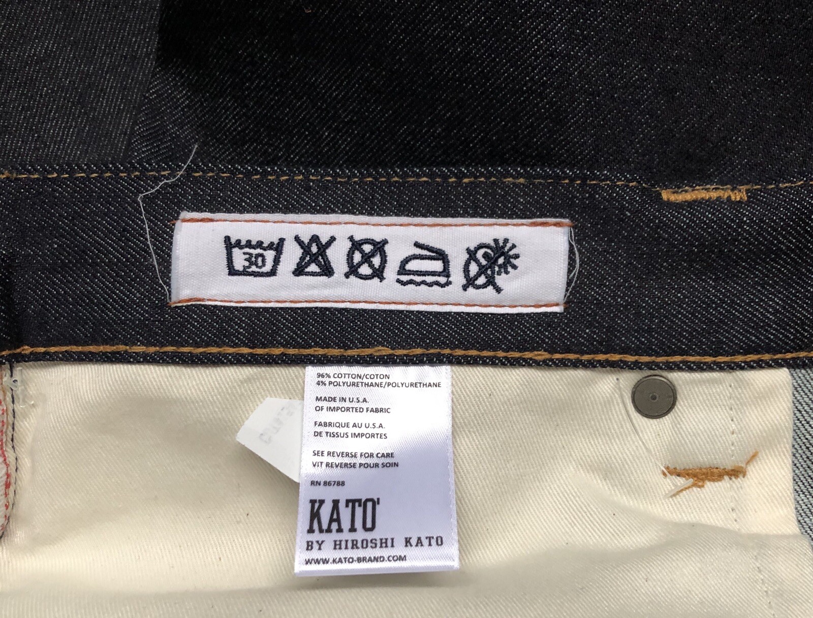 Pre-owned Kato By Hiroshi  The Pen Slim Fit 4-way Stretch Jeans Indigo Raw 30 X 32 In Blue
