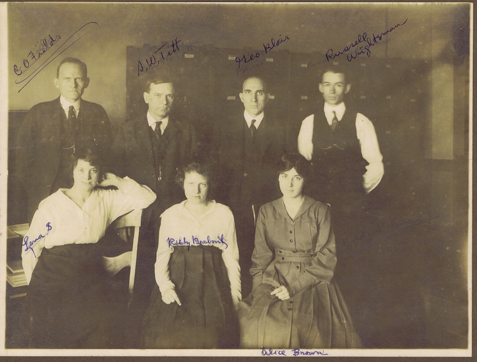 Lumber company personnel cabinet photograph Kansas City Missouri early 1900s IDs