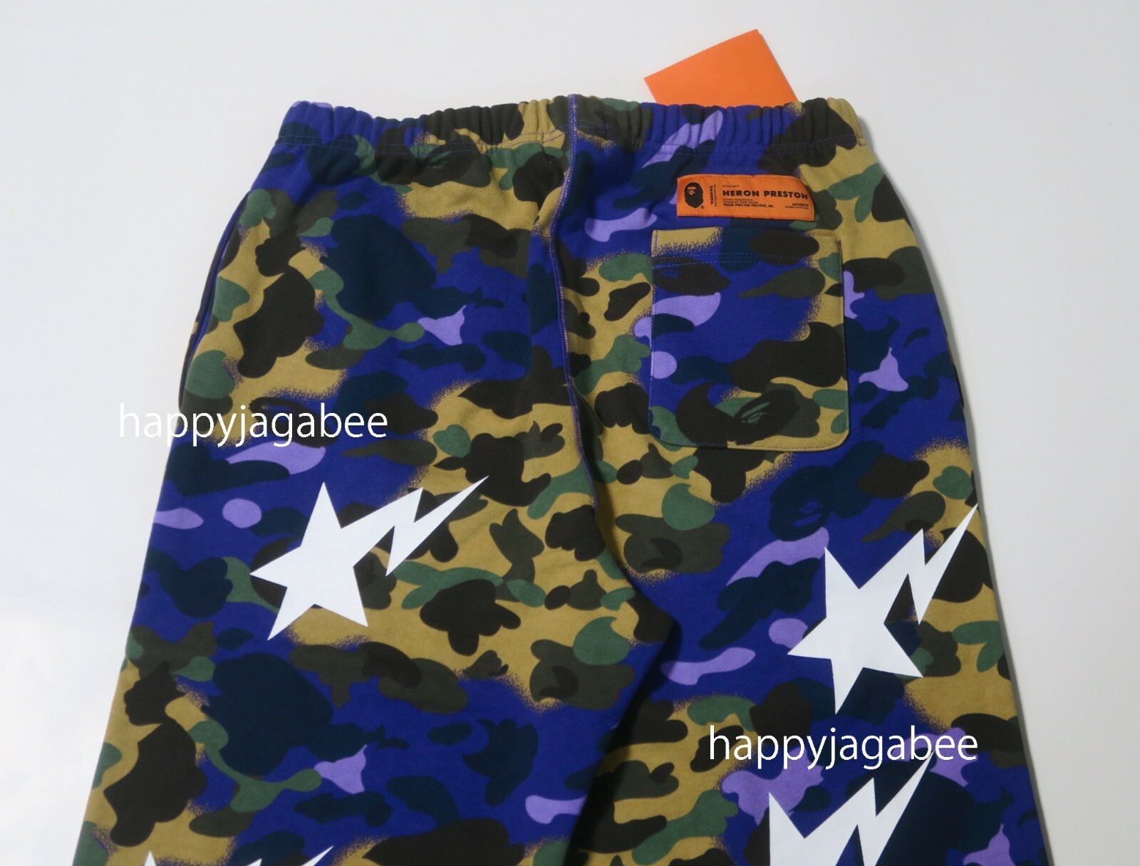 Pre-owned Bape A Bathing Ape Men's  X Heron Preston Mix 1st Camo Sweat Pants In Purple