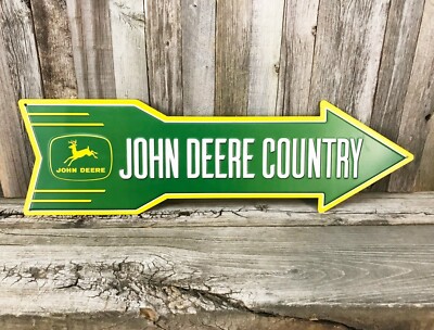 John Deere Country Arrow 19'' Metal Tin Sign Vintage Style Farm Tractor Barn New