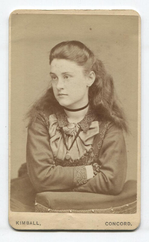 Cdv Young Woman Big Hair And  Soulful Look. Concord, N.y.