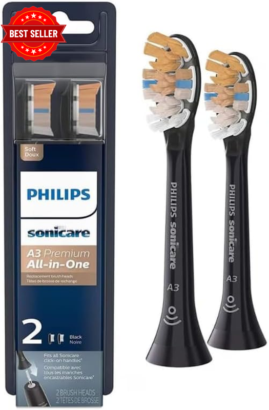 Sonicare A3 Premium All-In-One Standard Sonic Toothbrush Heads, Click-On, Brushs