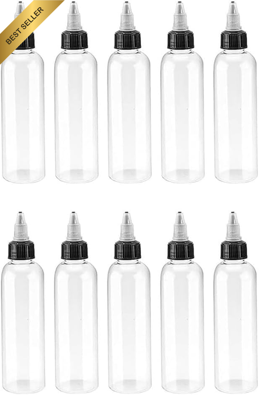 10Pcs Plastic Squeeze Bottles with Twist Cap,Clear Dispensing Bottles with Twist