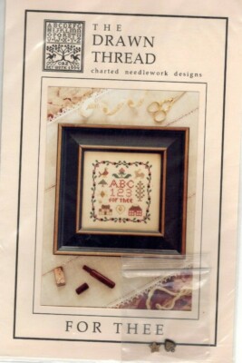 ''For Thee'' Spot Sampler W/ charm & gemstone star By The Drawn Thread