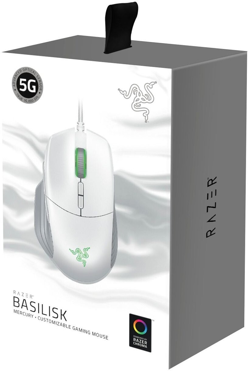 LAZER - 大人気商品　Razer Basilisk Mercury White Brand New Razer - Basilisk Wired Optical Gaming Mouse