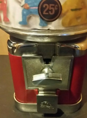 Vintage Beaver Red & Chrome 25 Cent Ninja Fighter Quarter Vending Machine