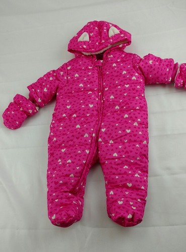 The Chlidrens Place Snow Suit Baby Girl Size 3-6 Months Pink Hearts