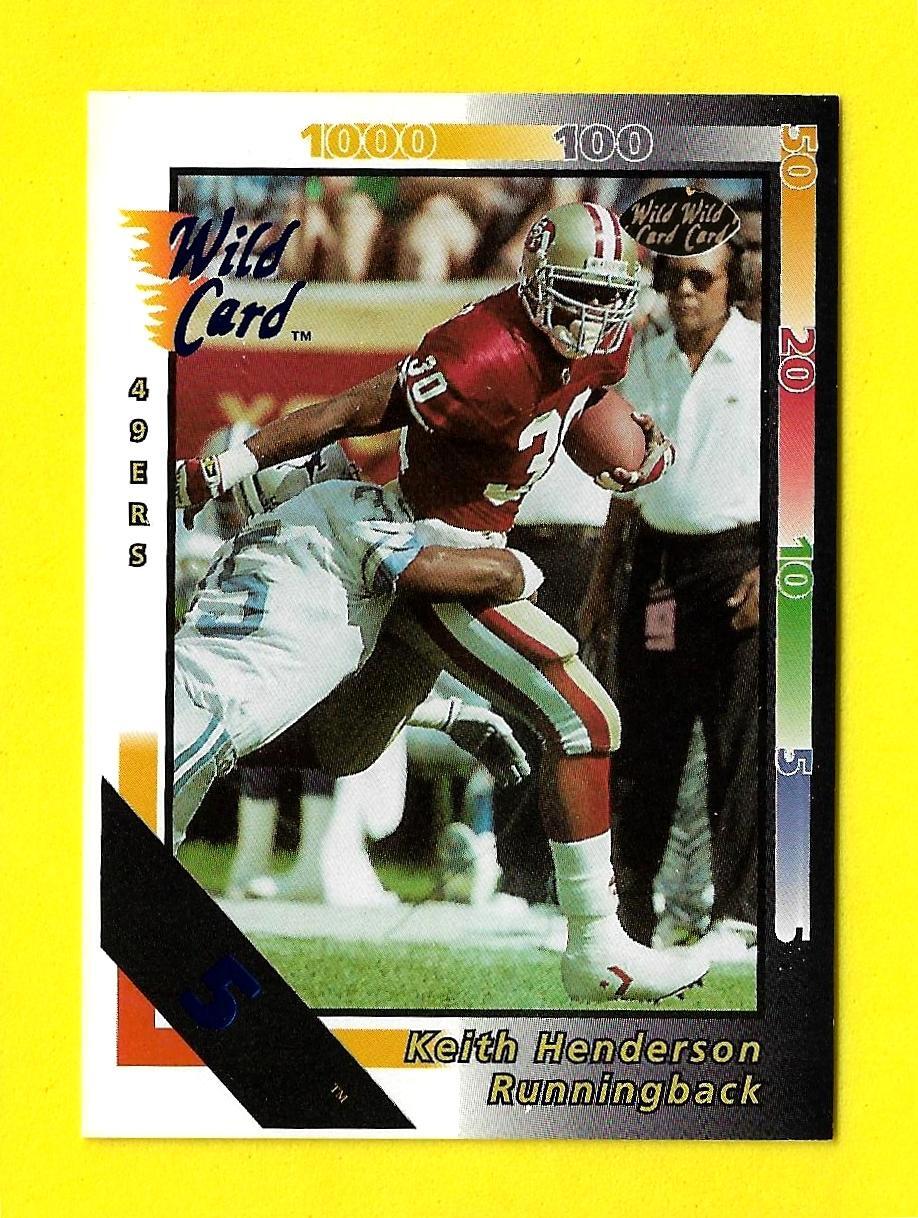 1992 Wild Card NFL Football 5 Stripe Card 95 Keith Henderson 1992 Wild Card NFL Football 5 Stripe Card 95 Keith Henderson