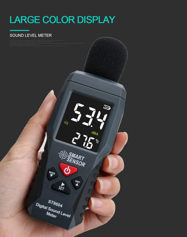 Smart Sensor ST9604 Digital Sound Level Noise Meter Measurement 30-130dB dB Deci