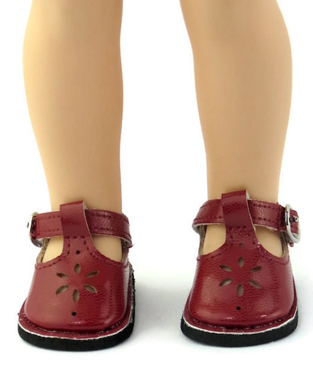 Burgundy Mary Jane Shoes for Wellie Wishers 14 1/2 inch Doll Burgundy Mary Jane Shoes for Wellie Wishers 14 1/2 inch Doll