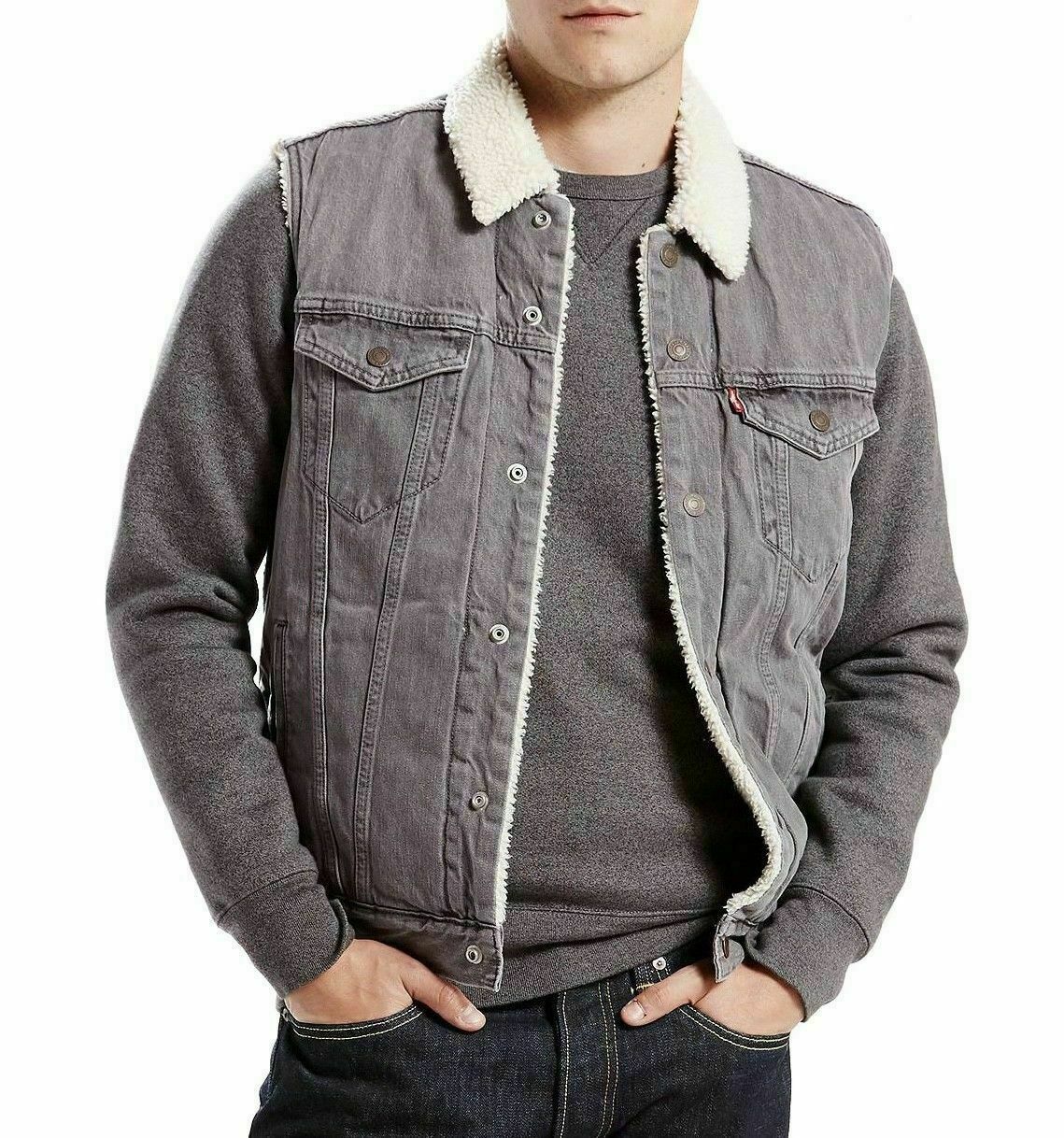 go set sherpa trucker denim jacket