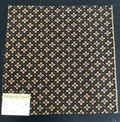 HIGHLAND COURT Geometric Floral in Black/Camel 16 1/4 x 16 1/2'' Fabric Sample