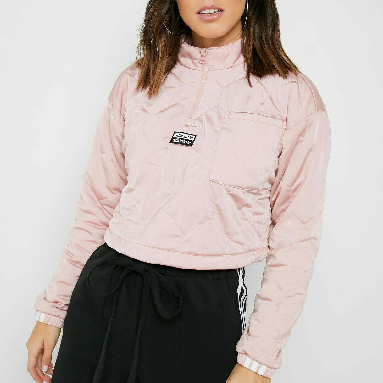 adidas pink cropped sweater