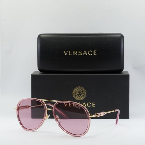 Pre-owned Versace Authentic  Ve2260 100284 Pink Transparent/pink 60-16-140