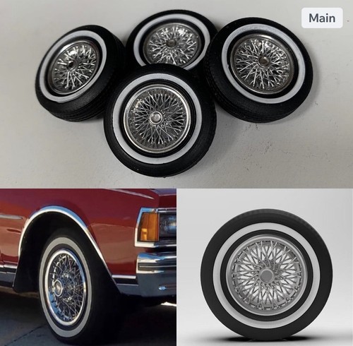 1:25 14” Caprice Wire wheels On White Wall Tires | eBay