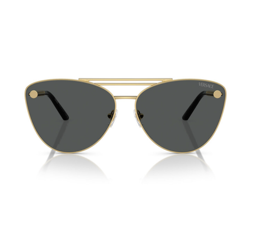 Pre-owned Versace 0ve2267-100287 Gold Sunglasses In Gray