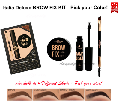 Italia Deluxe BROW FIX KIT - BROW MAKEUP KIT *Pick your Color!* NEW &  Authentic | eBay