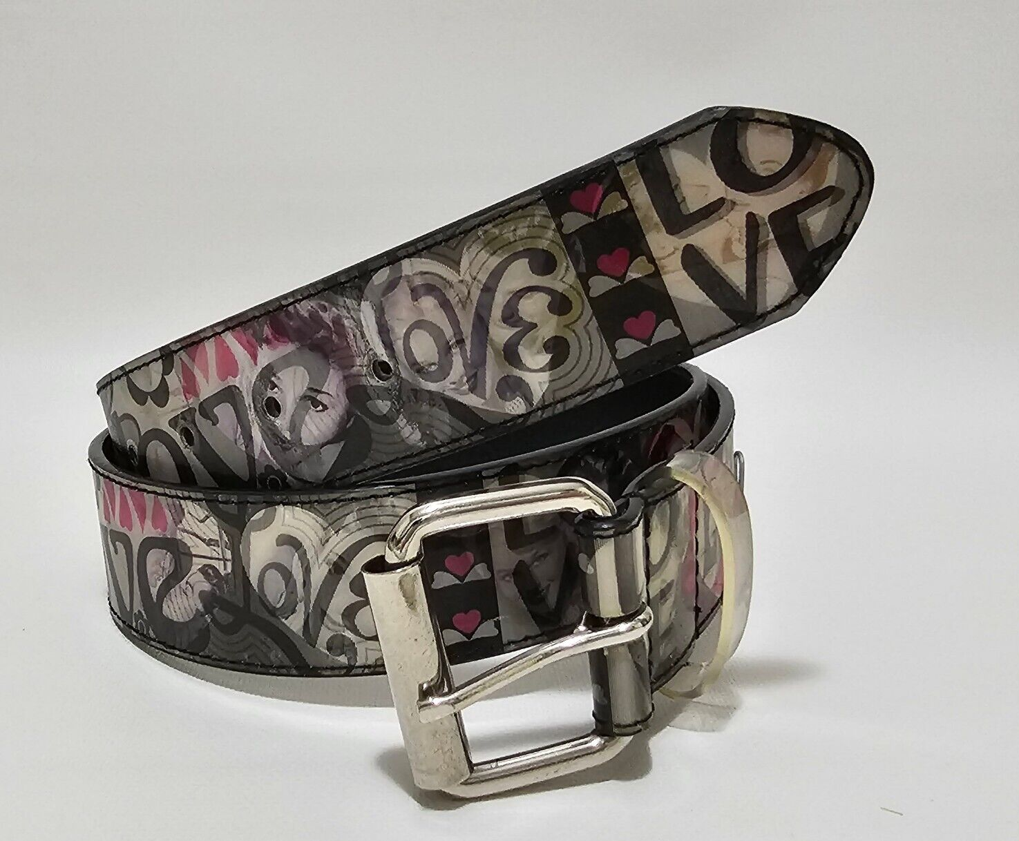 小物 1990s archive laces design lether belt Genuine Leather Belt Size 30-32 ~ Leather Laces Stitching