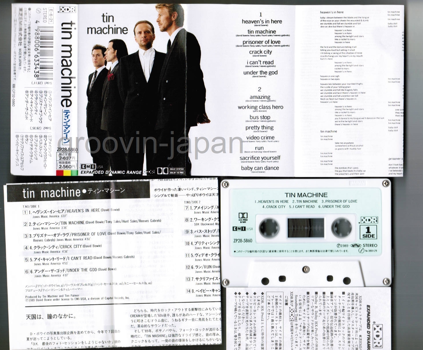 TIN MACHINE st DAVID BOWIE JAPAN CASSETTE ZP28-5860