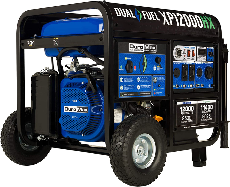 XP12000HX Dual Fuel Portable Generator-12000 Watt Gas or Propane Powered Electri