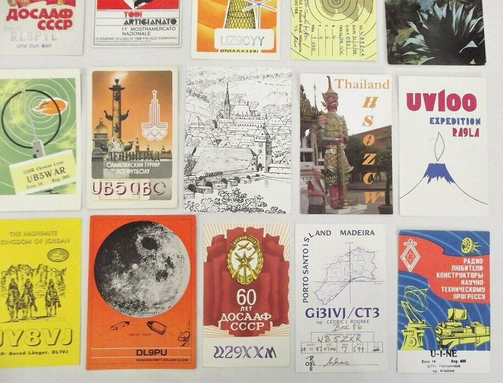 Junk Journal Ham Radio Cards Vintage Craft 28 Postcards Worldwide # 303HRPL