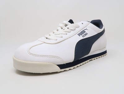 Puma Roma Basic Junior Size 5 White/Navy Sneakers 354259-05G #3993