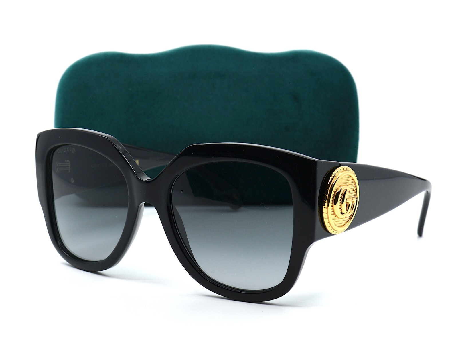 Pre-owned Gucci Gg1407s 001 Black Grey Authentic Sunglasses 54-19 In Gray