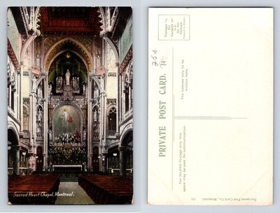 Sacred Heart Chapel Montreal Canada Postcard 1900s EPCC Divided Back Unposted