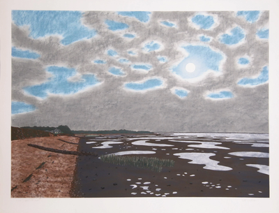 Bill Sullivan, Low Tide 18, Hand Colored Lithograph, signed in pencil