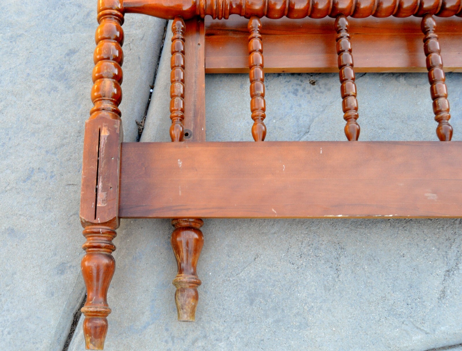 Vintage Retro colonial 1950's Twin Wood Bed Headboard and Footboard Pick up Only