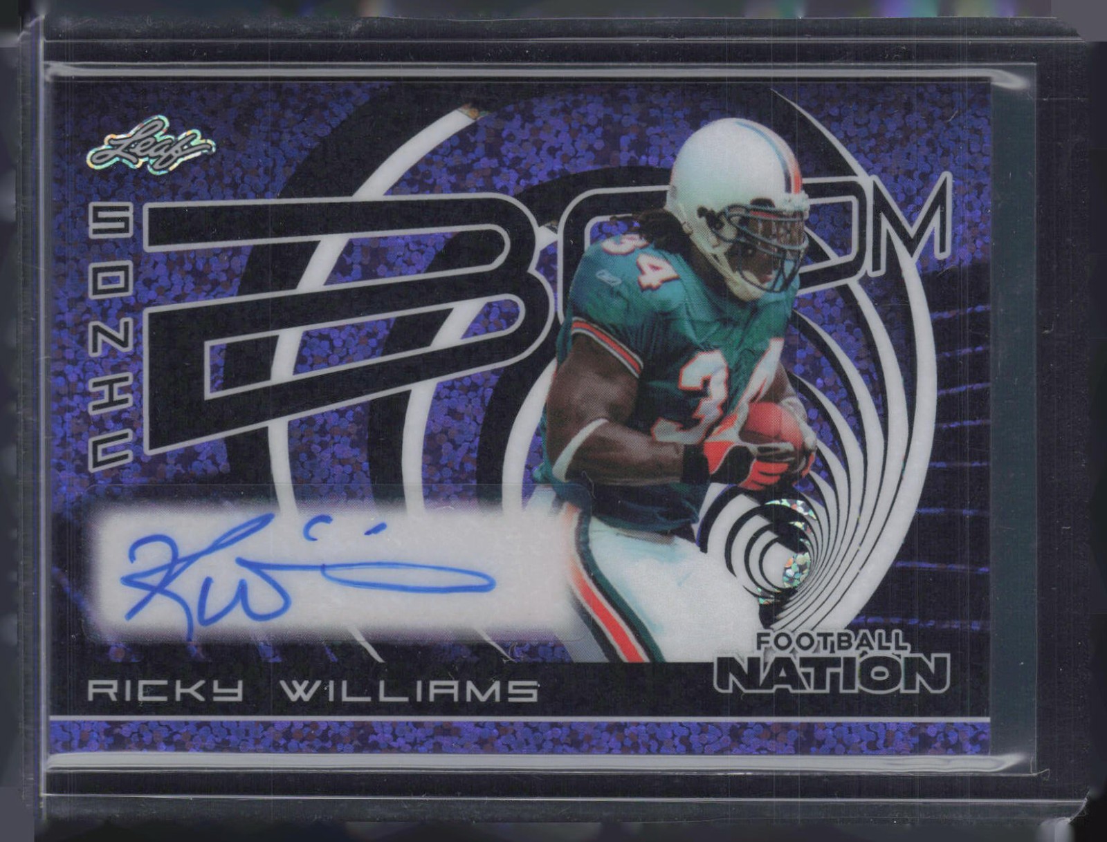 2025 Leaf Football Nation Sonic Zoom Sparkle Purple Ricky Williams 1/1 Auto