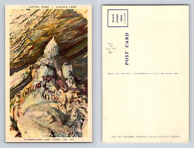 Capitol Dome Cudjo’s Cave Cumberland Gap TN Postcard Beals Linen Unposted