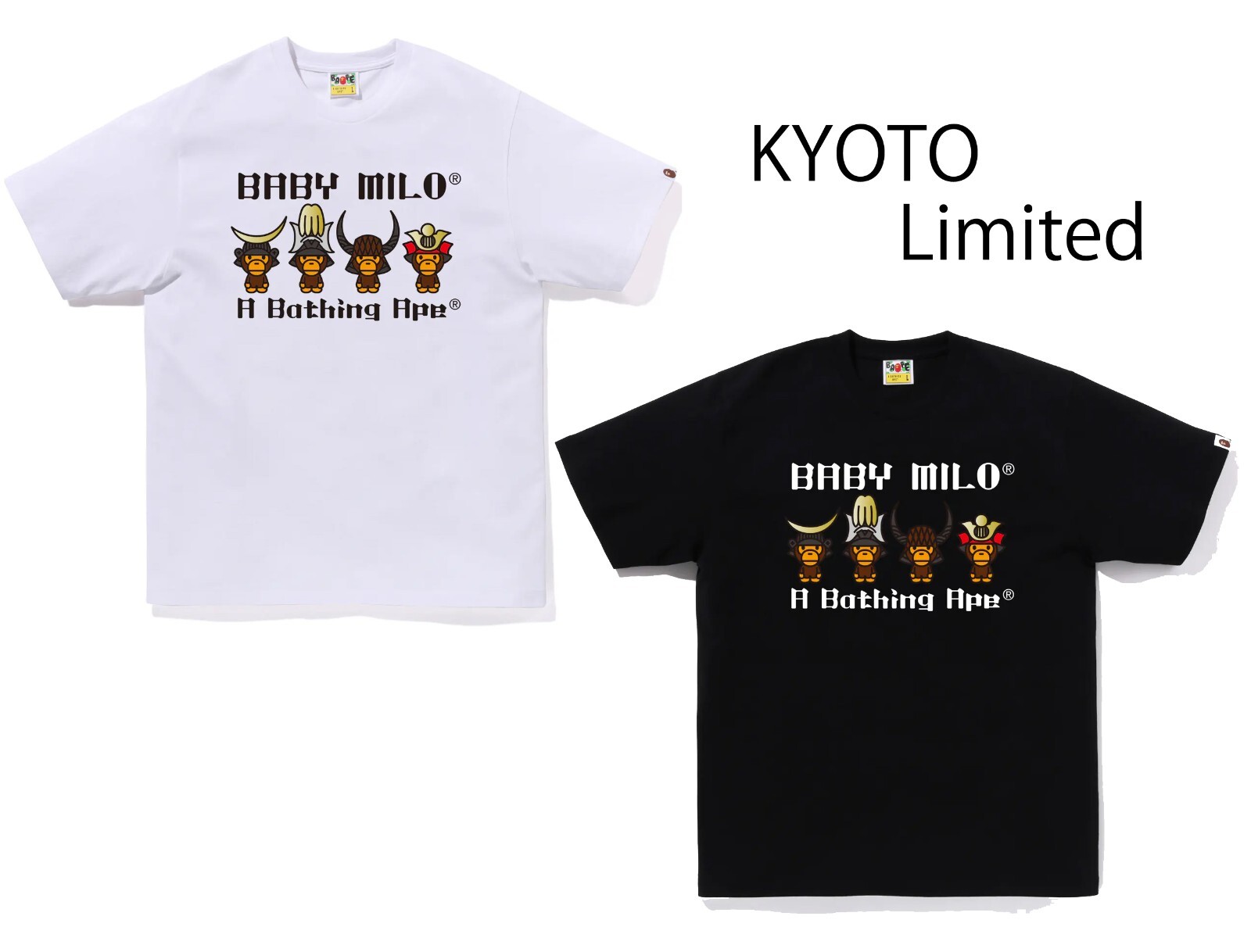 A BATHING APE Men's BAPE STORE KYOTO BABY MILO SAMURAI TEE KYOTO