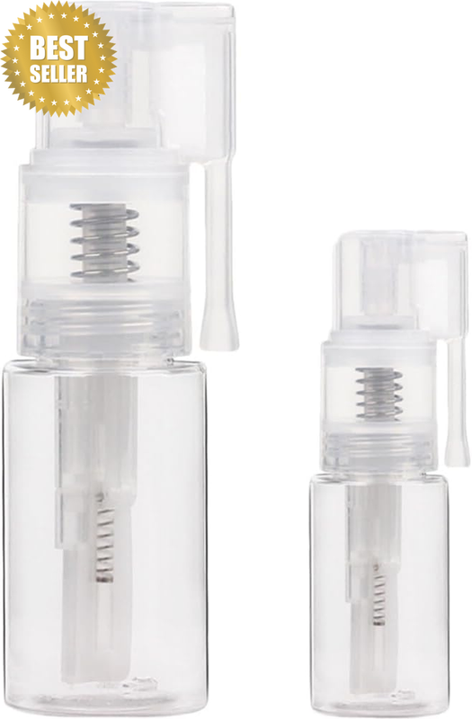 Clear Powder Spray Bottle 2Pcs - 8 5Cm Travel-Friendly Medical Atomizer for Dry