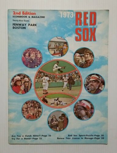 Boston Red Sox 1973 Scorebook & Magazine 2nd Edition Fenway Pa...