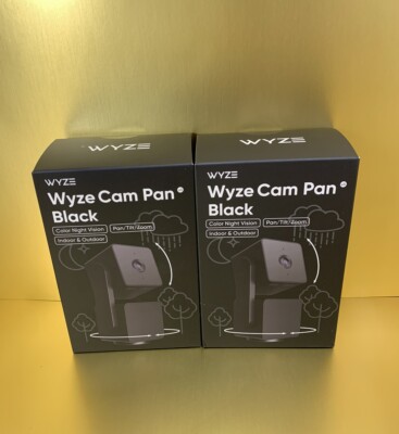 2 Pack Wyze Cam Pan V3 1080p Indoor/Outdoor Wi-Fi Smart Home Camera Black
