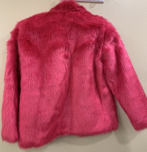 Pre-owned Michael Kors Faux Fur Electric Pink Jacket Size L