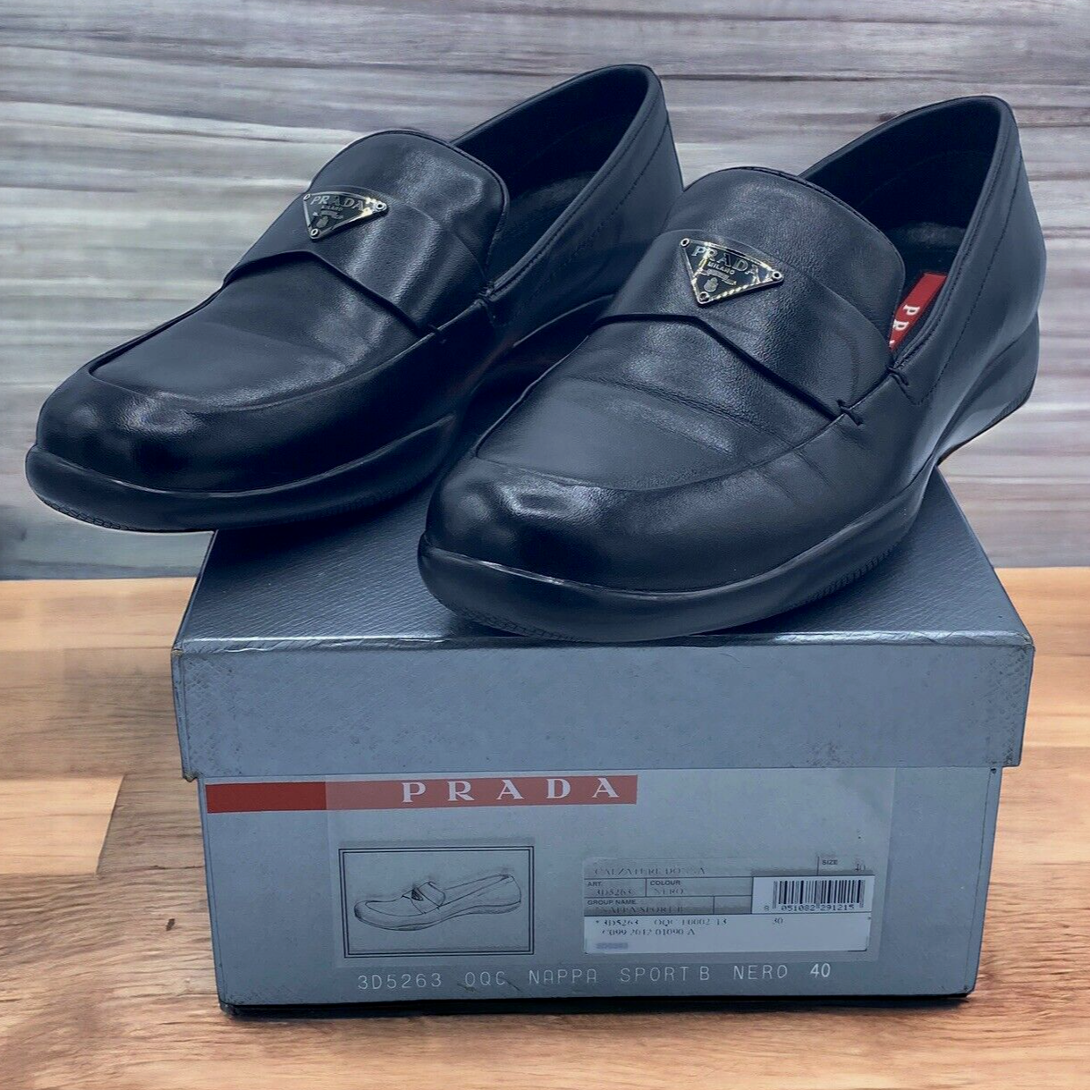 Prada Milano 3D5263 Loafer Black Leather Napa Sport B Nero Prada Milano 3D5263 Loafer Black Leather Napa Sport B Nero