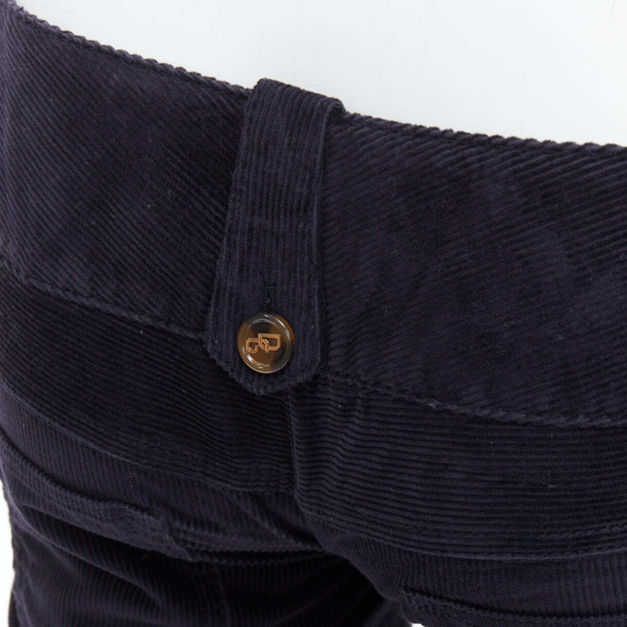 DOLCE GABBANA black corduroy DG logo button flared pants DOLCE GABBANA black corduroy DG logo button flared pants