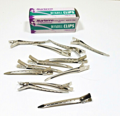 Marianna 12 Professional Duckbill Vintage Hair Clips No.C104 12 Piece NOS_AE