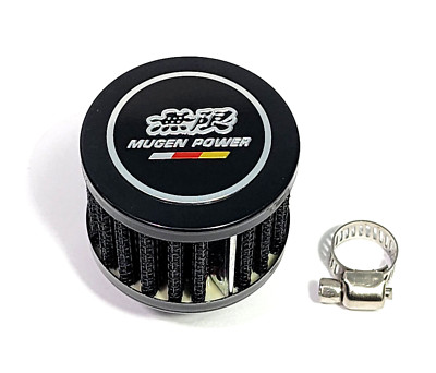 BLACK 12MM RACING MINI AIR OIL BREATHER FILTER FOR HONDA CIVIC D16Z6 D16Y8 MUGEN