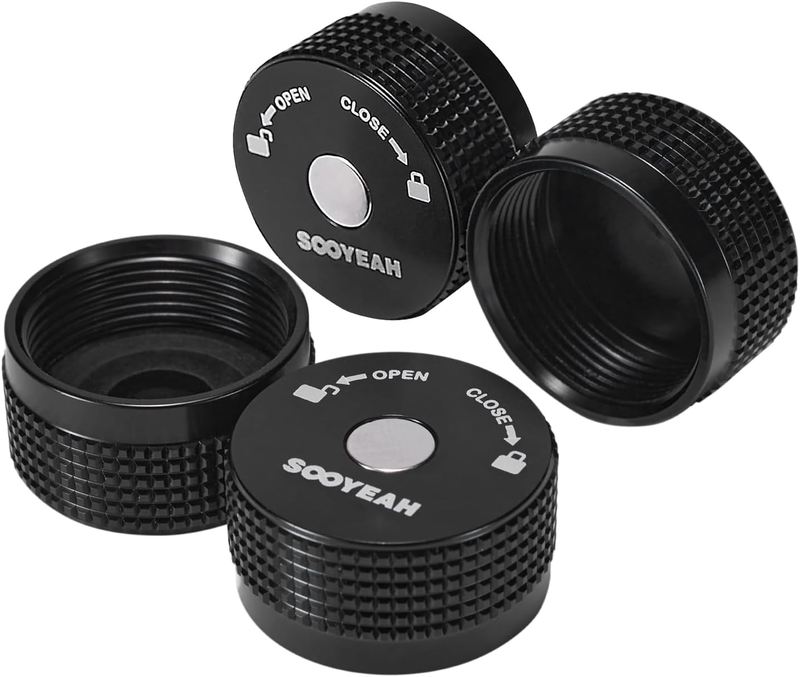 1LB Propane Cylinder Protect Caps with Magnetic,Sealed Caps(Pack of 4Pcs),Metal Material-Black
