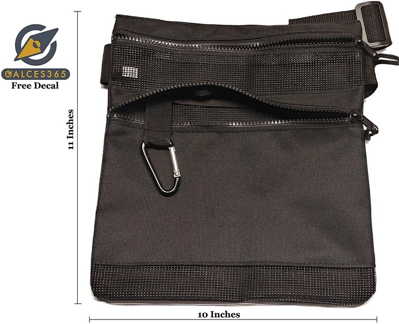 Calces365 Metal Detecting Finds Bag Pouch Water Proof Mesh Waist