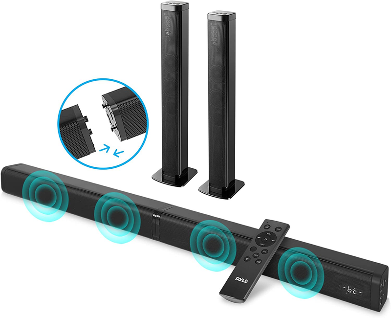 Pyle Home Convertible Soundbar with Bluetooth - 2 Ch 39