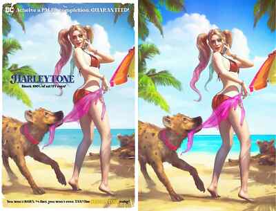 HARLEY QUINN #40 (TIAGO DA SILVA EXCLUSIVE COPPERTONE HOMAGE TRADE/VIRGIN SET)